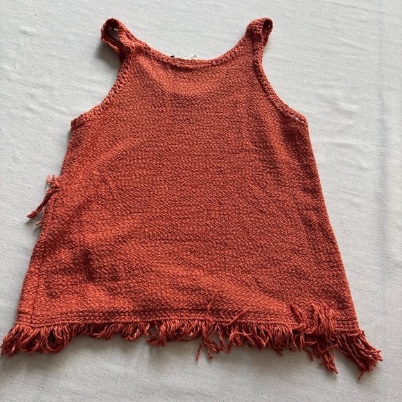 Anthropologie, Akemi + Kin Fringed Sweater Tank, Rust, Knit Top, S | Boho - Picture 4 of 7
